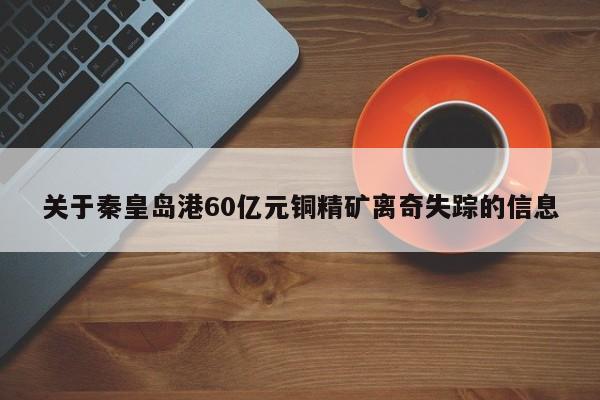 关于秦皇岛港60亿元铜精矿离奇失踪的信息-第1张图片